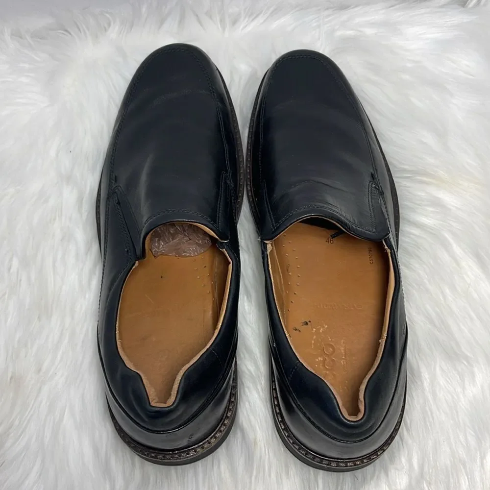 Ecco Smooth Black Leather City‎ Slip-On Loafers Sz 12